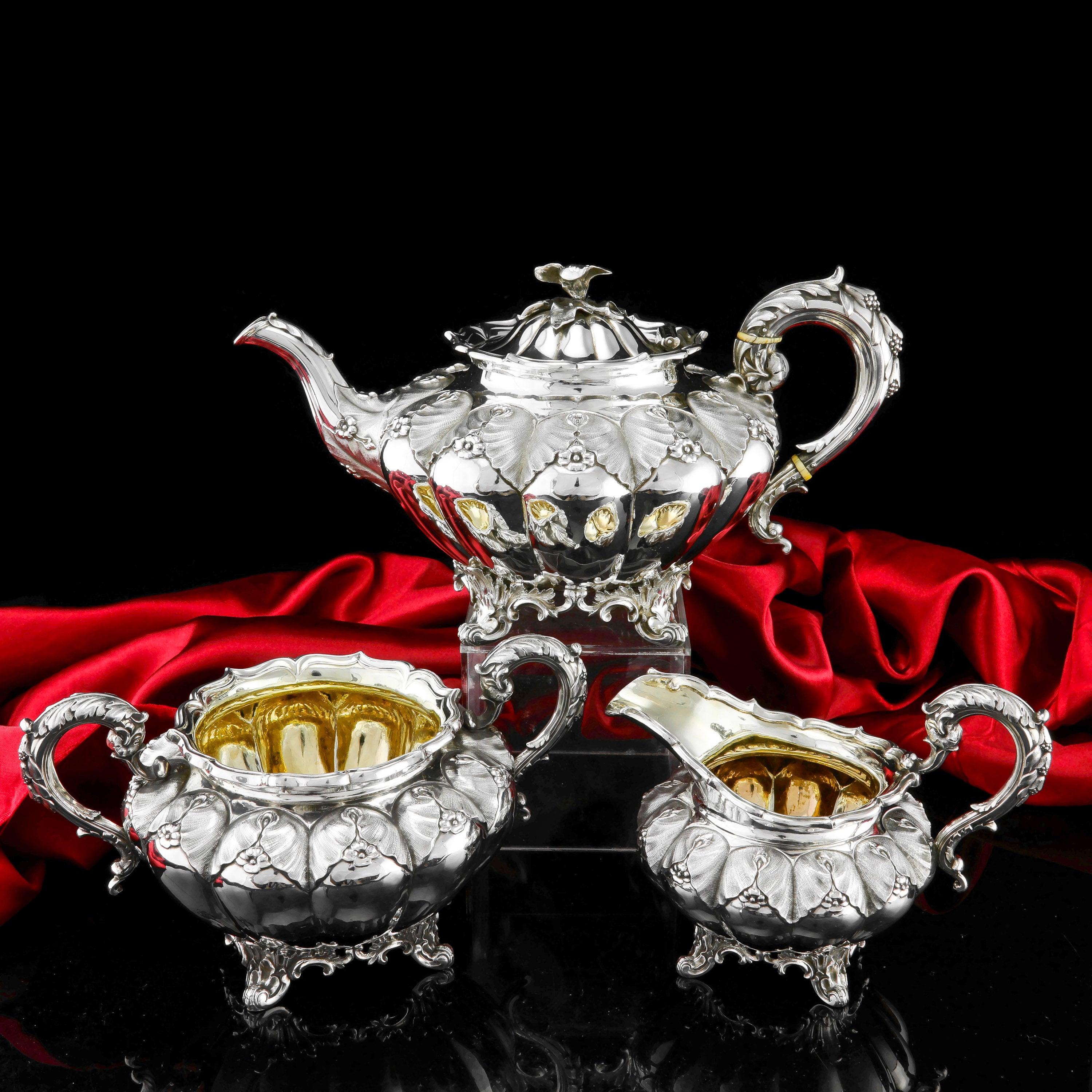 Solid silver tea hot sale set for sale