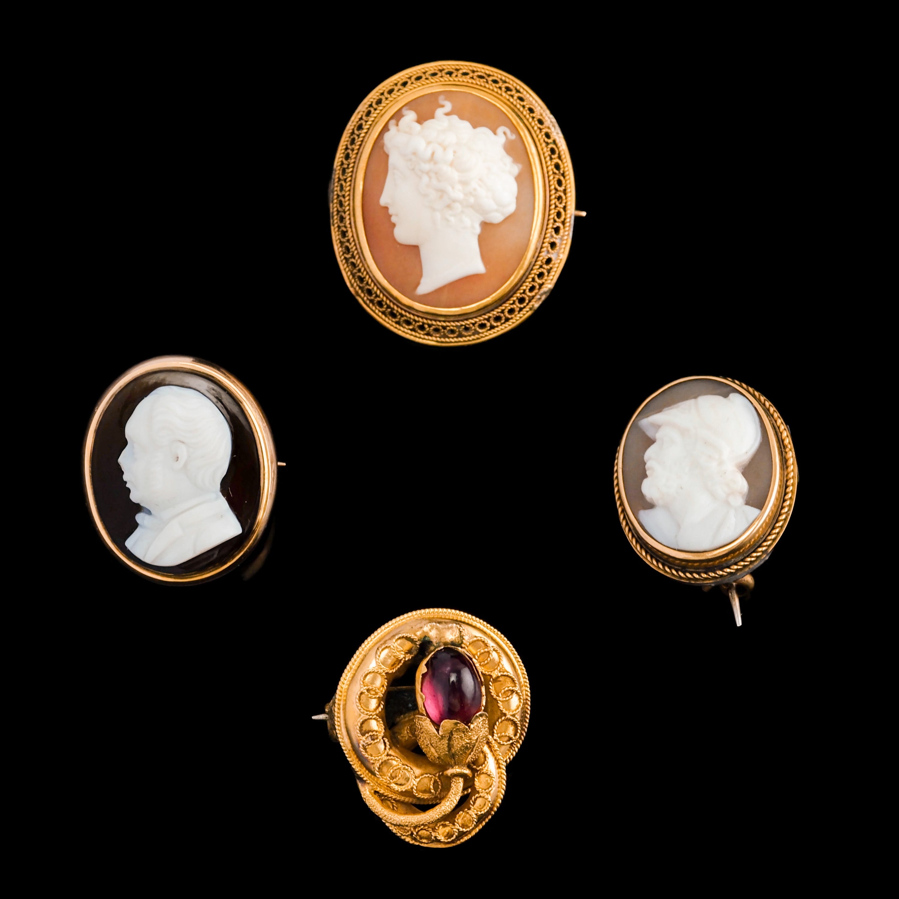 Set of 4 orders cameo Heads 2000 Eve1935/1948 Judith1948/Angeline 1847