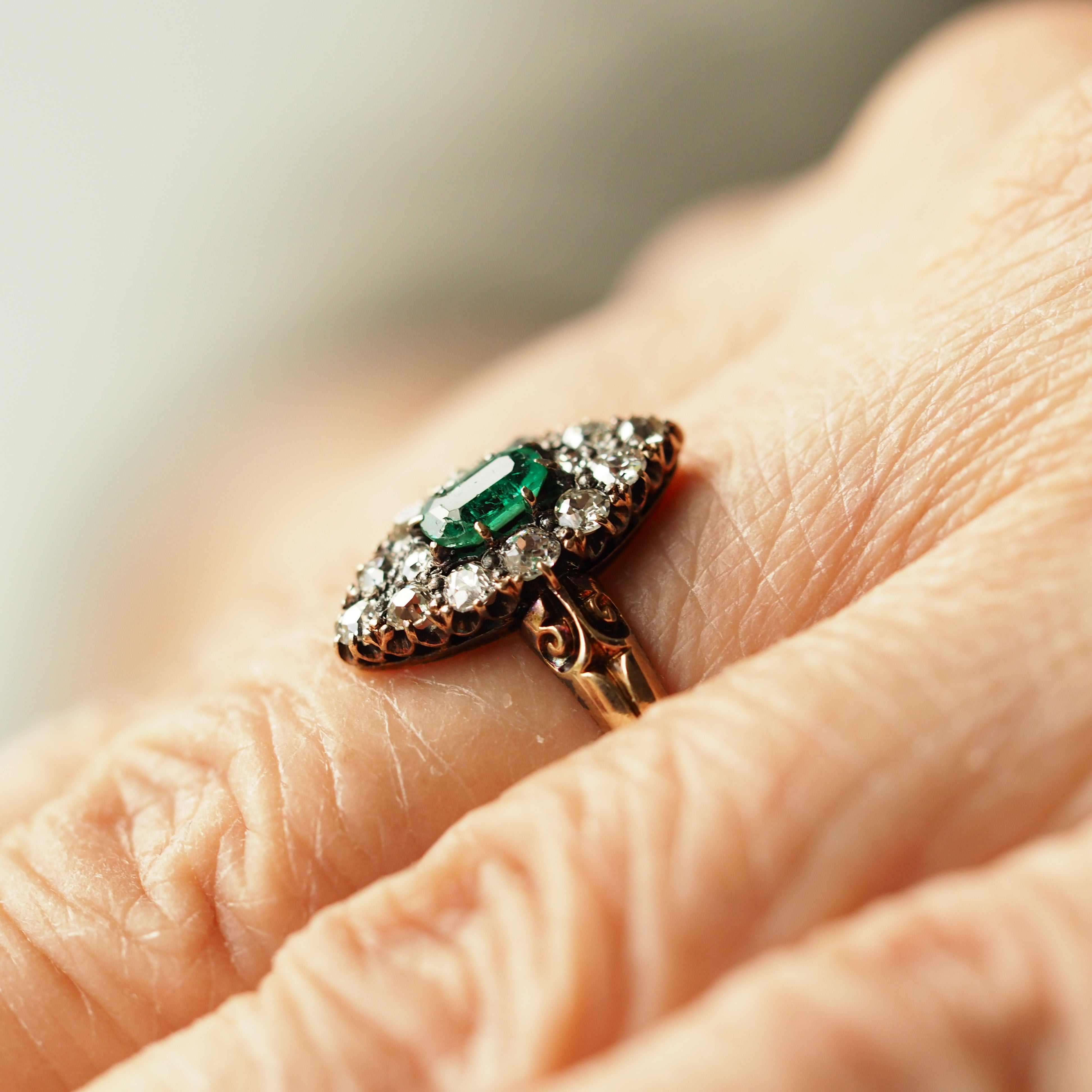 Vintage Emerald Diamond Engagement Ring | Plaza Jewellery English Vintage  Antique Unique Jewellery