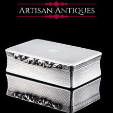 Load image into Gallery viewer, Antique Solid Silver Georgian Snuff Box with Ornate Acanthus Thumbpiece - London 1837
