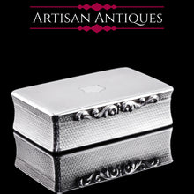 Load image into Gallery viewer, Antique Solid Silver Georgian Snuff Box with Ornate Acanthus Thumbpiece - London 1837
