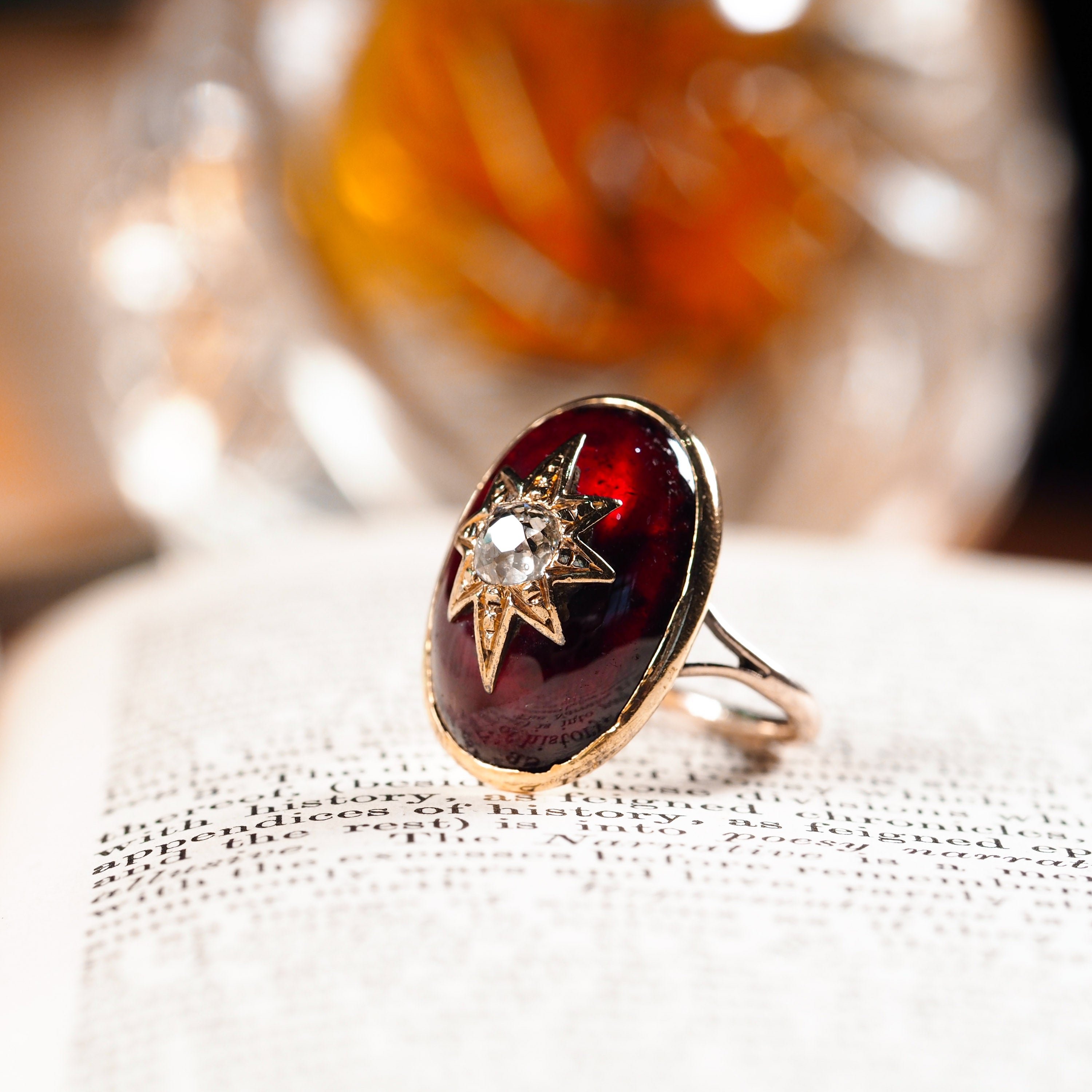 Star sale garnet ring