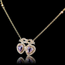 Load image into Gallery viewer, Antique Edwardian Heart Necklace Amethyst &amp; Seed Pearl 9K Gold - c.1910
