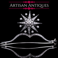 Load image into Gallery viewer, Spectacular Antique Victorian Diamond Tiara with Diamond Star - c.1890
