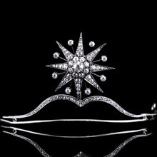 Load image into Gallery viewer, Spectacular Antique Victorian Diamond Tiara with Diamond Star - c.1890
