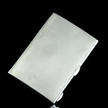 Load image into Gallery viewer, Sterling Silver Cigarette Case with Green Sunburst Enamel Guilloche - Walker &amp; Hall 1937
