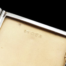 Load image into Gallery viewer, Sterling Silver Cigarette Case with Green Sunburst Enamel Guilloche - Walker &amp; Hall 1937
