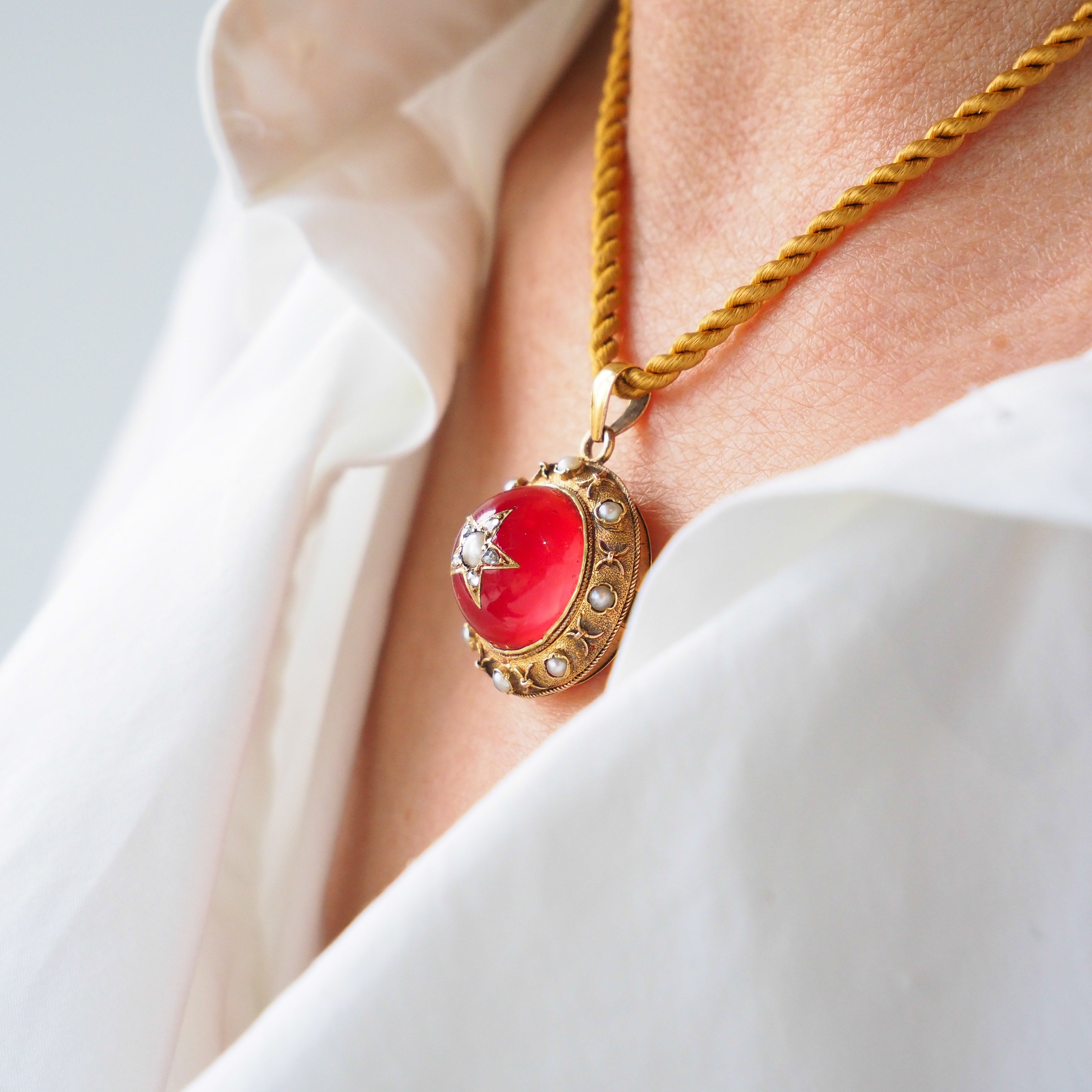 Red on sale rock necklace