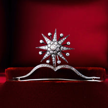 Load image into Gallery viewer, Spectacular Antique Victorian Diamond Tiara with Diamond Star - c.1890
