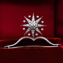 Load image into Gallery viewer, Spectacular Antique Victorian Diamond Tiara with Diamond Star - c.1890
