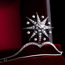 Load image into Gallery viewer, Spectacular Antique Victorian Diamond Tiara with Diamond Star - c.1890
