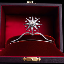 Load image into Gallery viewer, Spectacular Antique Victorian Diamond Tiara with Diamond Star - c.1890
