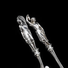 Load image into Gallery viewer, An Extremely Rare Pair of Figural Solid Silver Fish Servers - Francis Higgins 1882 - Artisan Antiques
